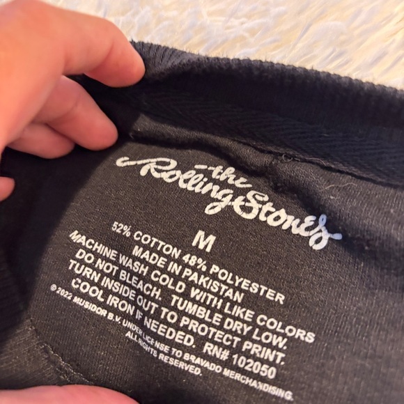 Rolling Stones Tongue Crew Neck Sweatshirt Black Lightweight Woman’s Medium - Picture 5 of 9